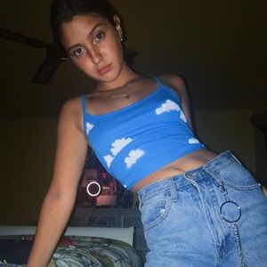 cloud hand painted tank